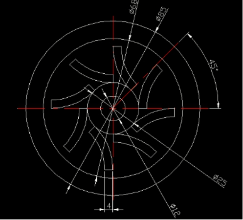 CAD繪制風葉輪的例子